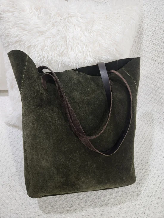 Suede Tote Bag, Hobo Bag, Shoulder Bag, Gorgeous Color. - Picture 2 of 11